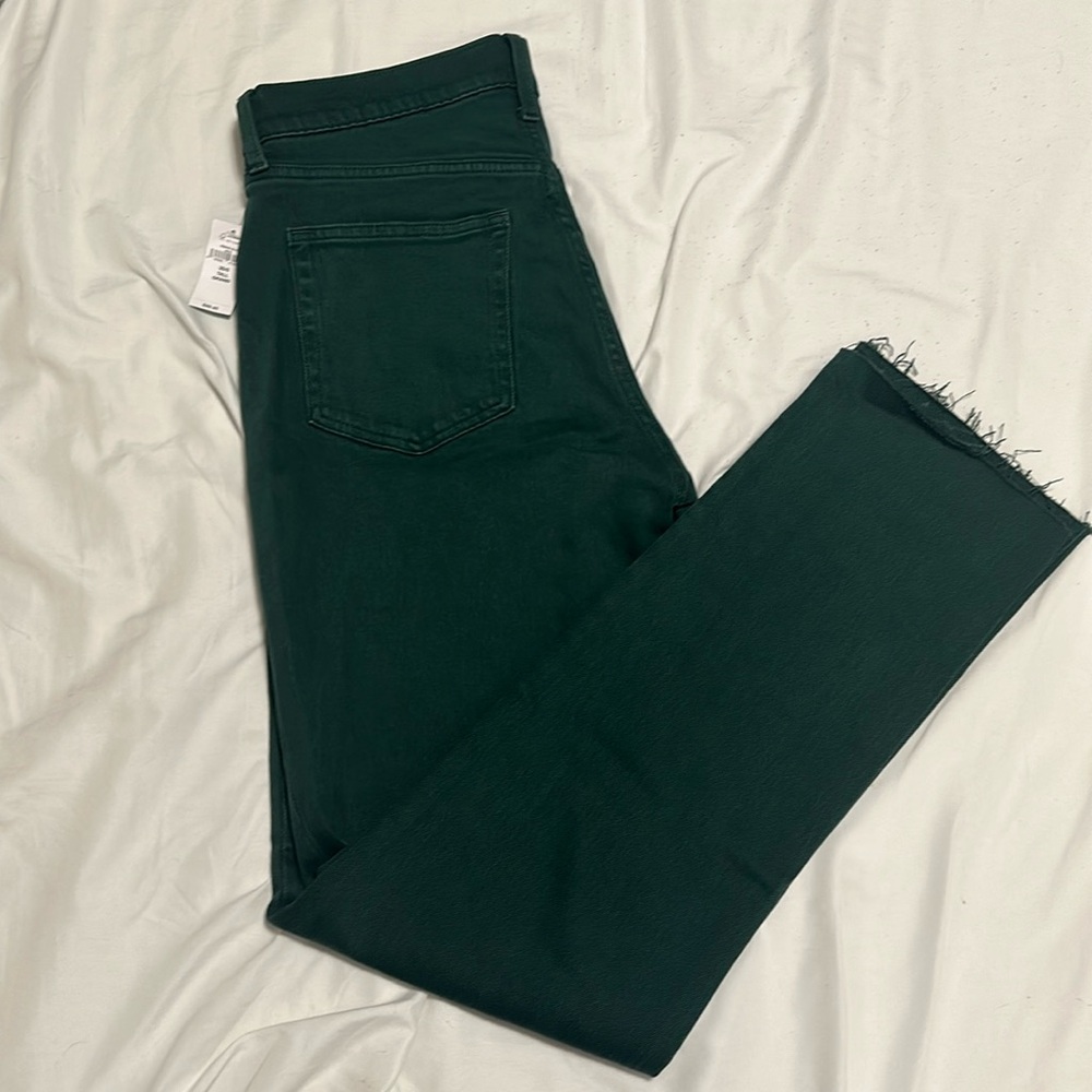 3/$100 NWT High Rise Straight Jeans Forest Green size 6 tall